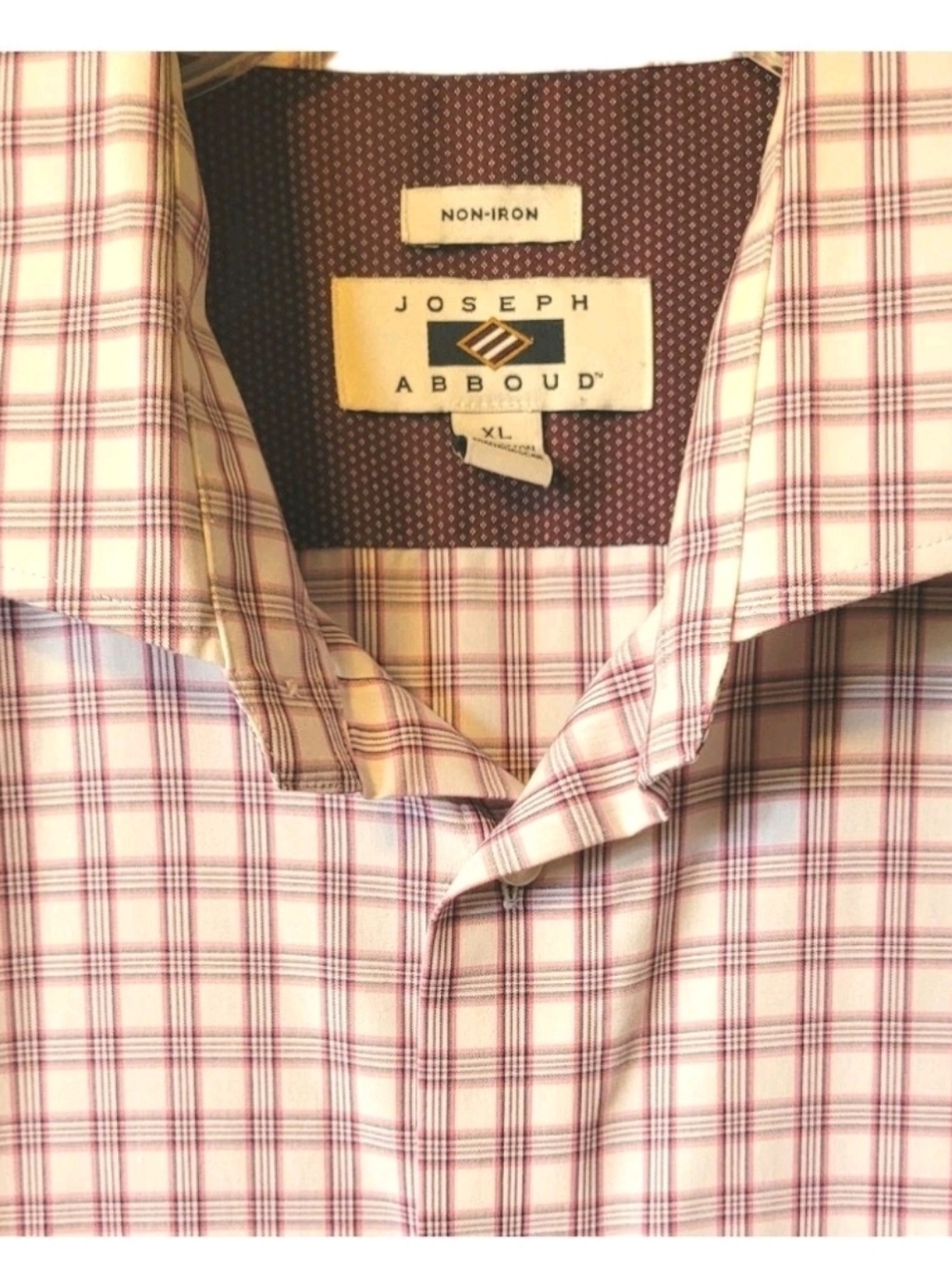 Joseph Abboud  Shirt Men's XL Plaid Quiet Luxury Business Casual Crisp Clean